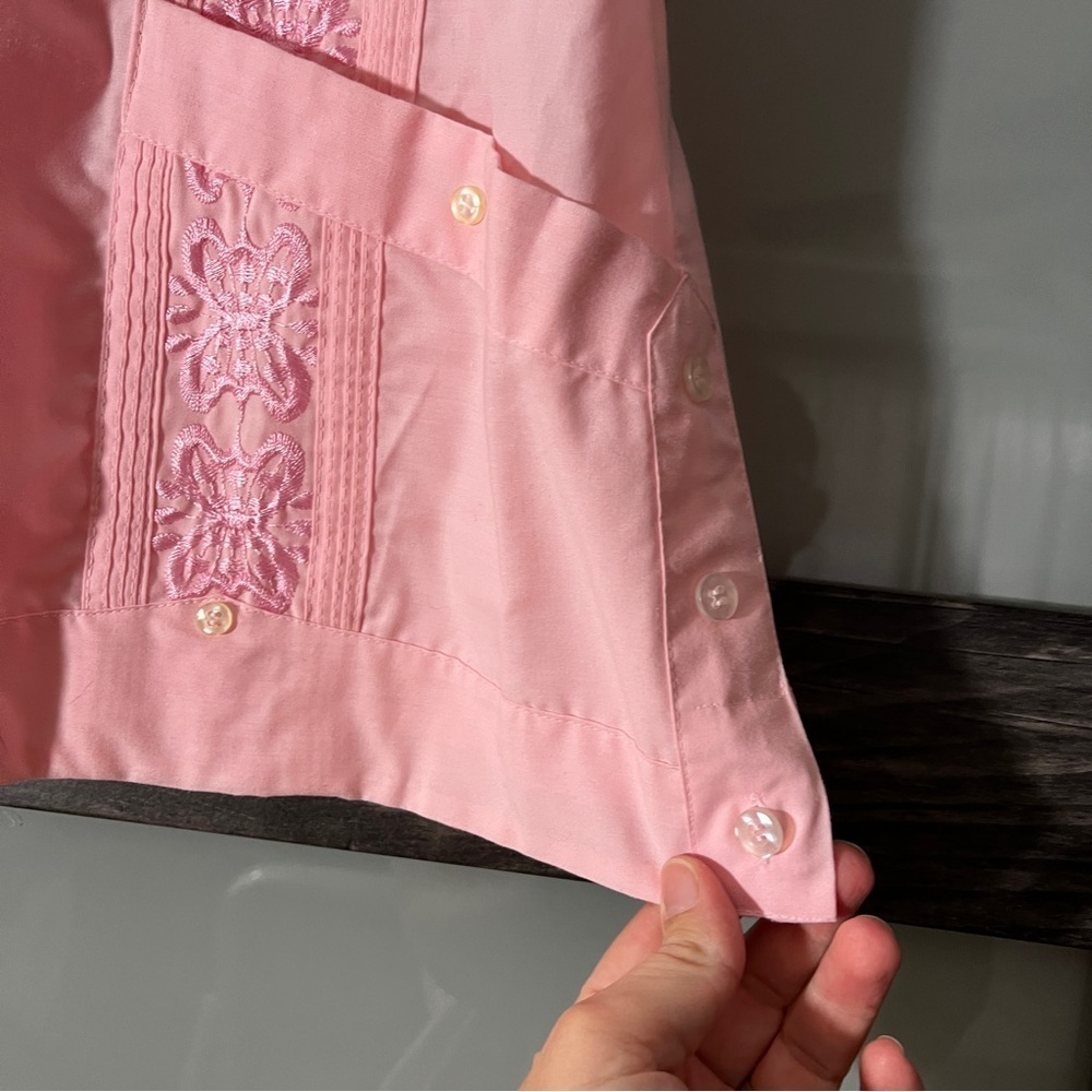 Vintage Midcentury Haband Pink Embroidered Cowgirl Glam Western Button Up Medium - Picture 3 of 11